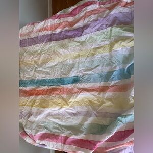 Pottery Barn kids rainbow waterSoft Multicolor Pastel Stripes fitted sheet